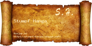 Stumpf Hanga névjegykártya